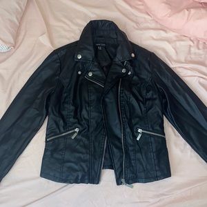 Faux leather biker jacket